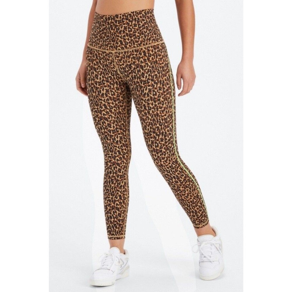 Fabletics Powerhold Medium Leggings Define High Rise 7/8 HW Cheetah Workout Yoga